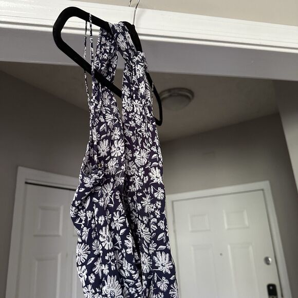 New! Vineyard Vines Halter Tie-Waist Maxi Dress Ivy Floral 30942 Size 6 Blue - Picture 5 of 12